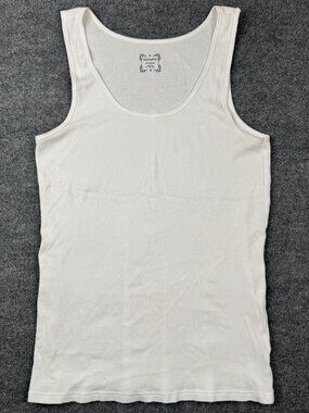 Old Navy Sleeveless Shirt Men's XXL White Ribbed Cotton Basic Essential